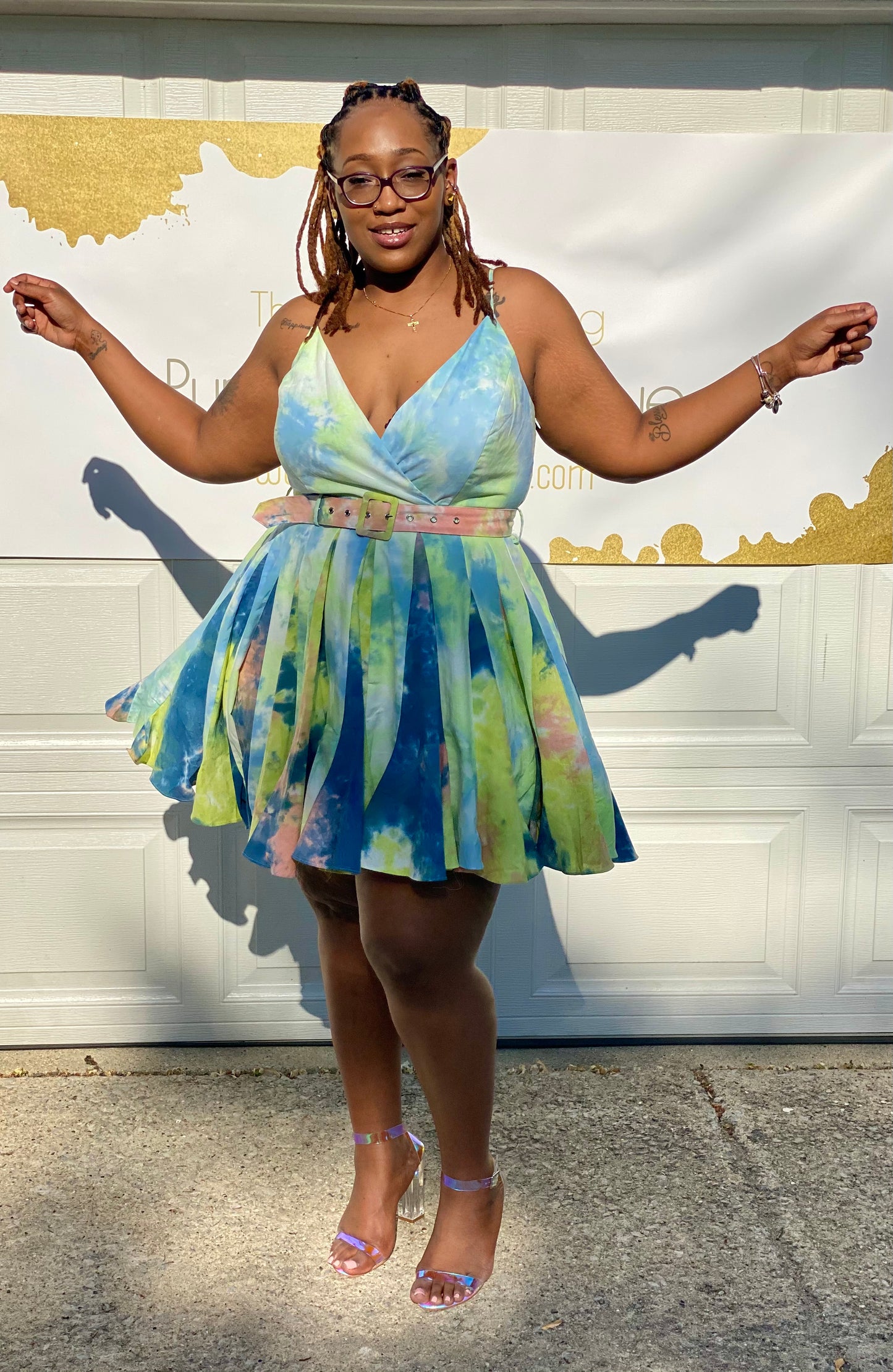 Blue Tie Dye Dress