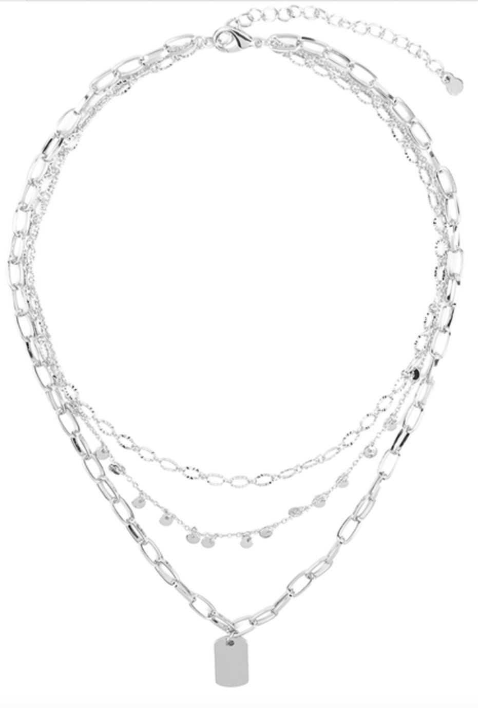 Layered Tag Pendent Necklace