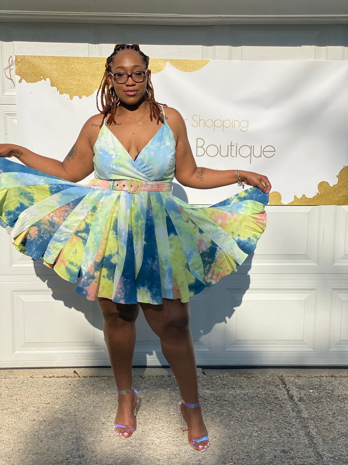 Blue Tie Dye Dress