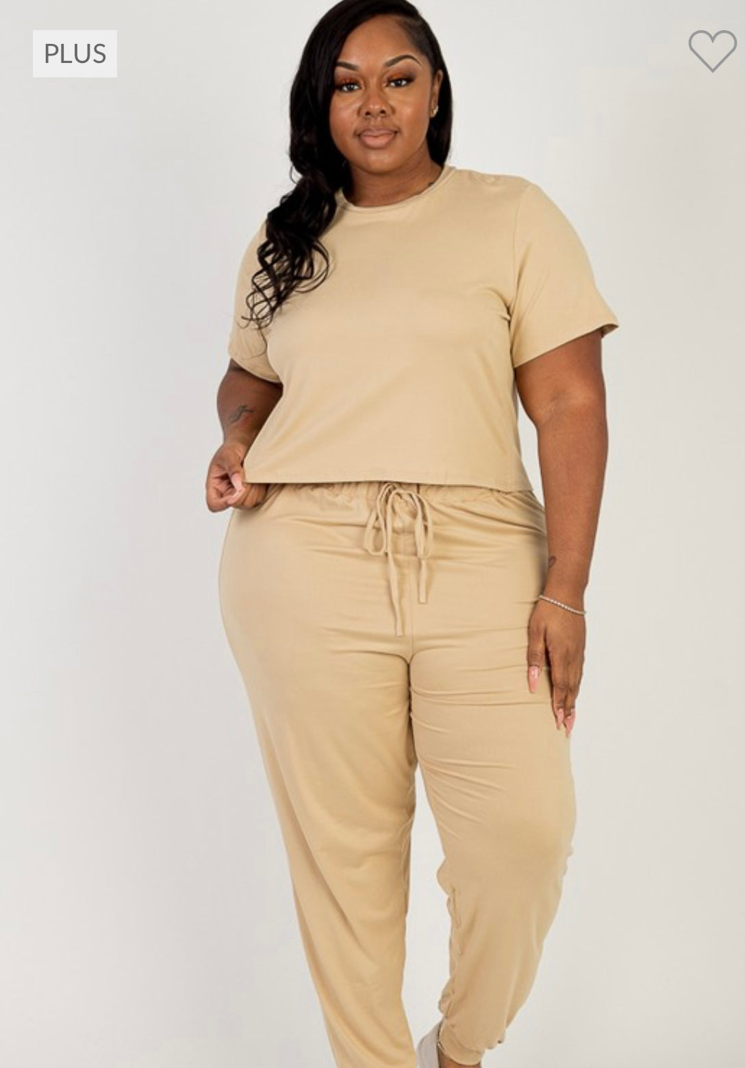 Nia Cropped Pant Set - Safari