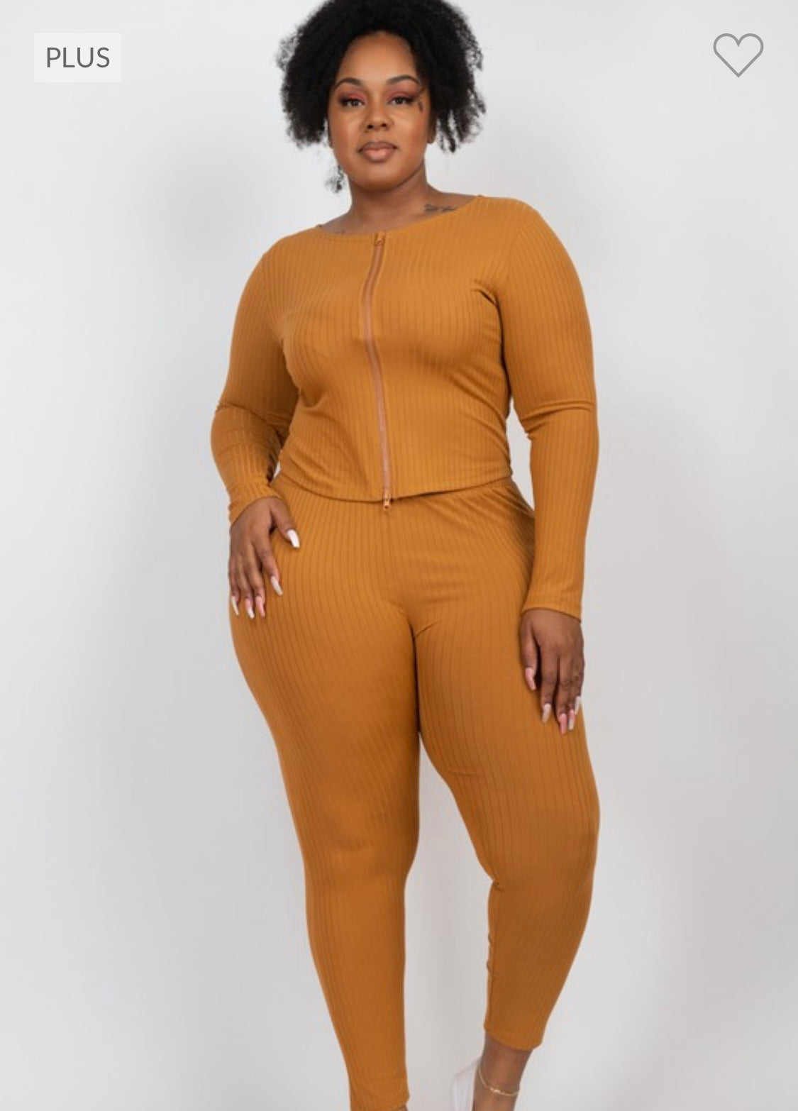 Vicki Zip Up Legging Set - Brown Sugar