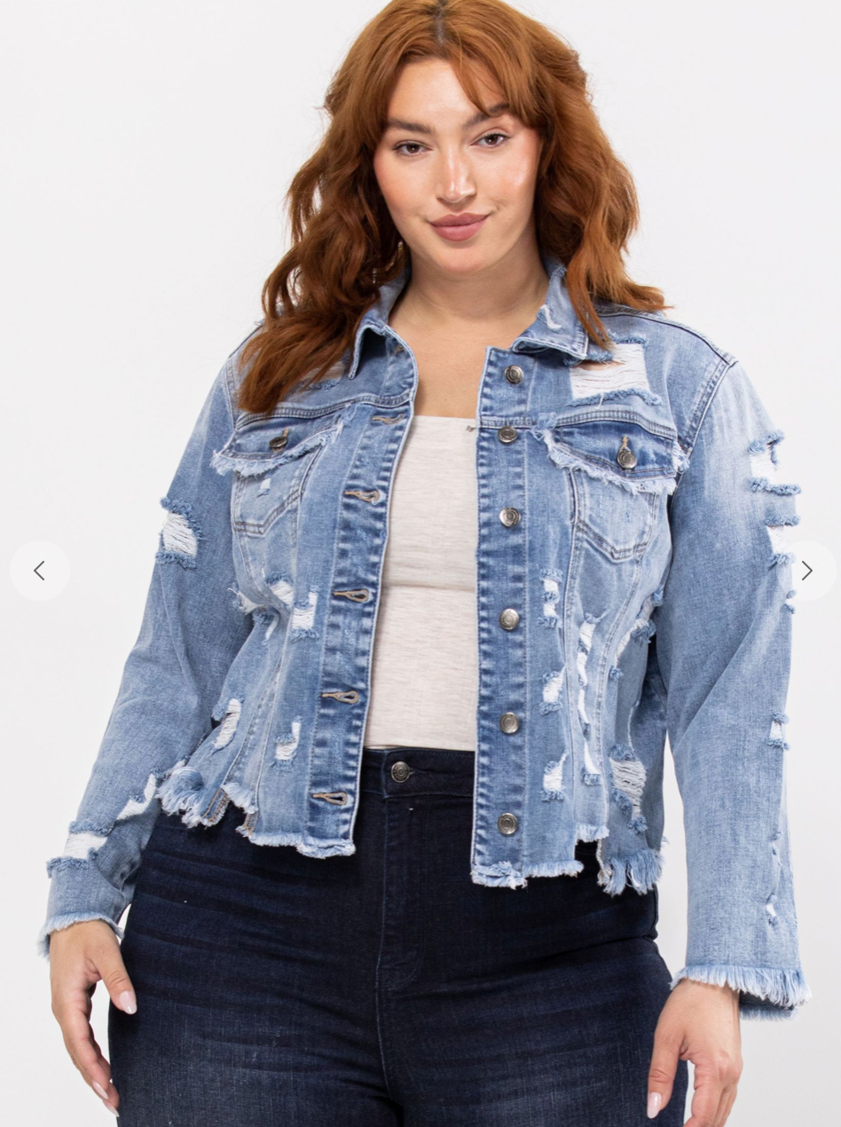 Chelsea Denim Cropped Jacket - Light Denim