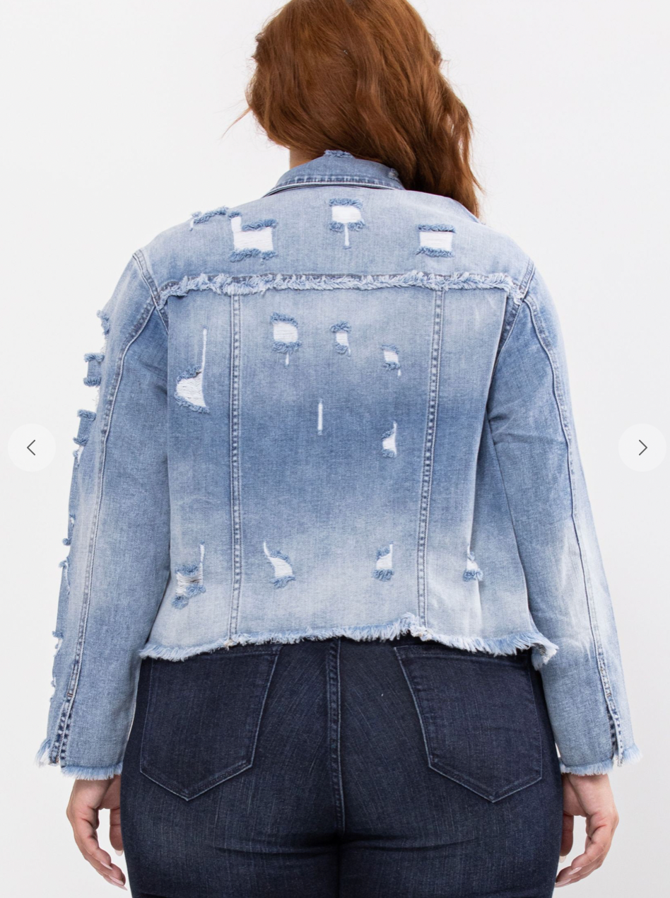Chelsea Denim Cropped Jacket - Light Denim